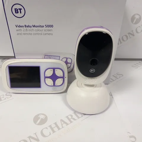 BOXED BT VIDEO BABY MONITOR 5000 WITH 2.8" COLOUR SCREEN AND REMOTE CONTROL CAMERA