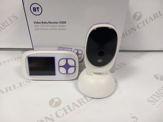 BOXED BT VIDEO BABY MONITOR 5000 WITH 2.8" COLOUR SCREEN AND REMOTE CONTROL CAMERA RRP £125