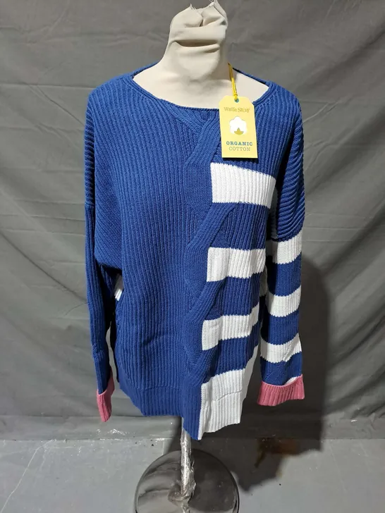 WHITE STUFF UNA STRIPE JUMPER IN BLUE MULTI SIZE 18