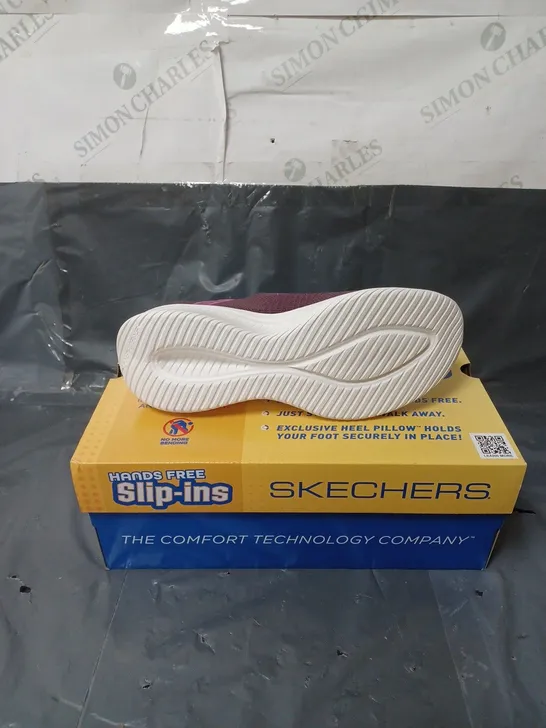 SKECHERS SLIP-INS TRAINERS PURPLE GLITTER SIZE 6