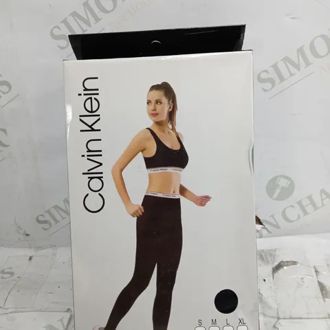 CALVIN KLEIN WOMENS SPORTS BRA & LEGGINGS SET - SIZE SMALL