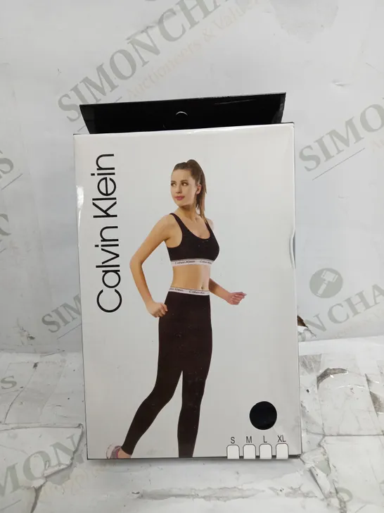 CALVIN KLEIN WOMENS SPORTS BRA & LEGGINGS SET - SIZE SMALL