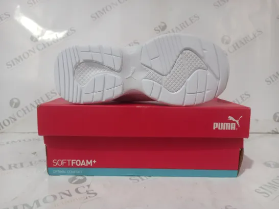 BOXED PAIR OF PUMA CILIA CHUNKY TRAINERS IN WHITE UK SIZE 3