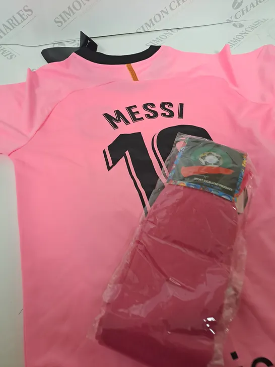 FC BARCELONA FULL AWAY KIT WITH MESSI 10 ON BACK - SIZE 26