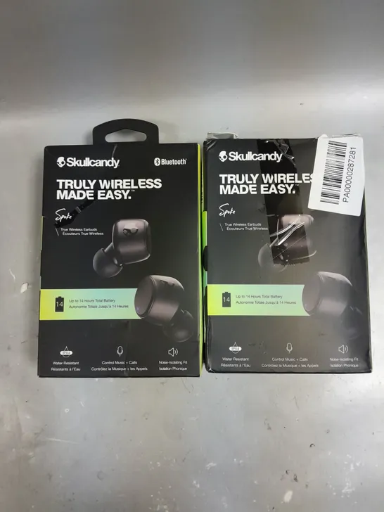 2 X BOXED SKULLCANDY SPOKE WIRELESS EARPHONES 