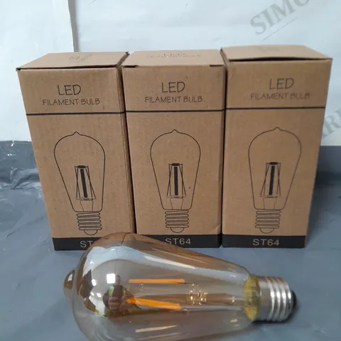 SET OF 3 LED FILAMENT BULBS ST64