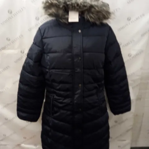 JUST HYPE LONGLINE WOMENS PADDED COAT IN NAVY - 14