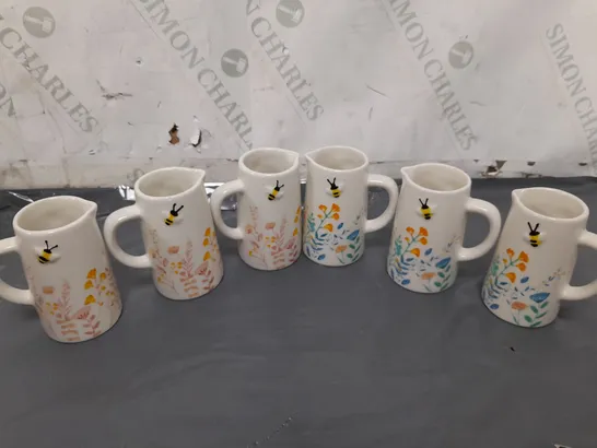 6 LISA ANGEL CERAMIC MILK  JUGS - COLLECTION ONLY