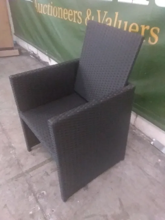 RATTAN EFFECT BLACK GARDEN CHAIR