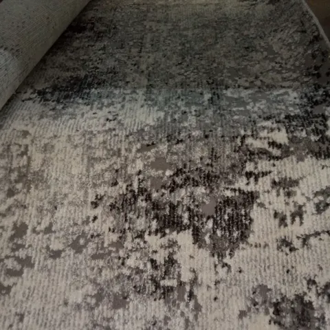 EDGEWORTH MACHINE WOVEN GREY/IVORY RUG 170CMX120CM