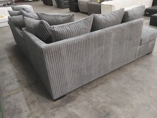 AMALFI SCATTERBACK LH CORNER CHAISE SOFA IN CHARCOAL CORDUROY FABRIC 