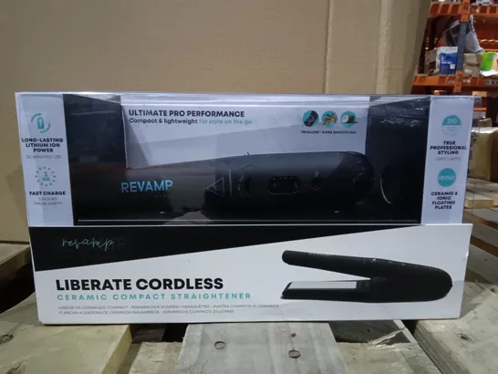 BOXED REVAMP LIBERATE CORDLESS CERAMIC COMPACT STRAIGHTENER 