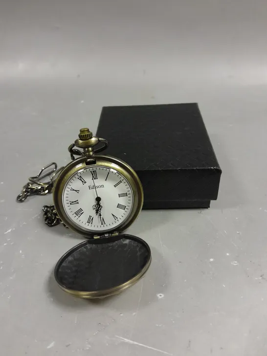 MENS EDISON POCKET WATCH WITH CHAIN 