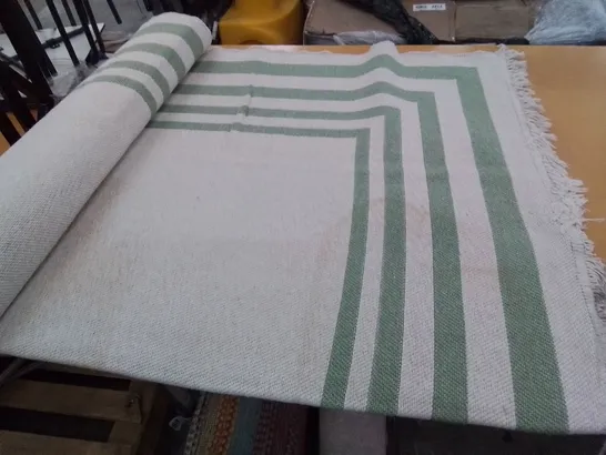 JASMYN COTTON GREEN BORDERED RUG