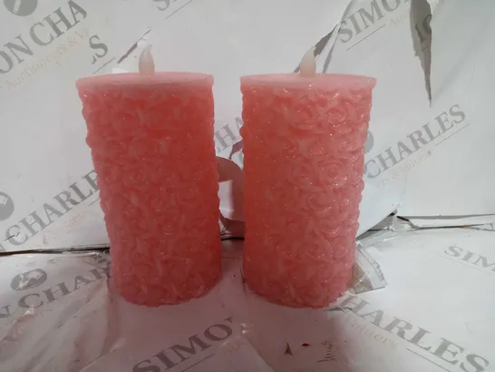 BATTERY OPERATED LED CANDLES ROSE EFFECT PINK 