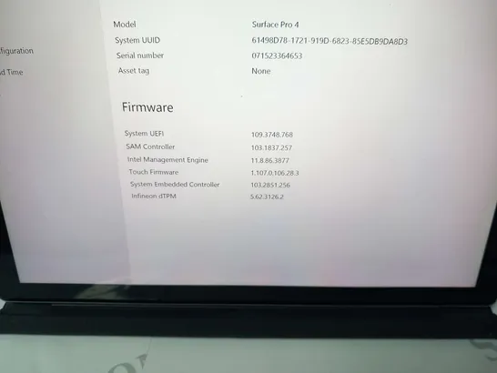 MICROSOFT SURFACE PRO 4 128GB 1724