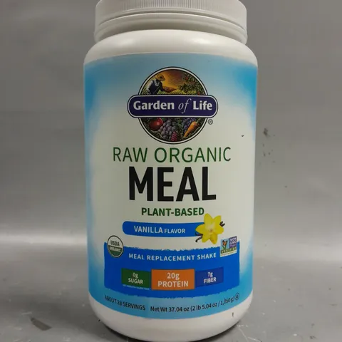 SEALED GARDEN OF LIFE RAW ORGANIC PLANT BASED MEAL REPLACEMENT SHAKE - VANILLA - 1KG