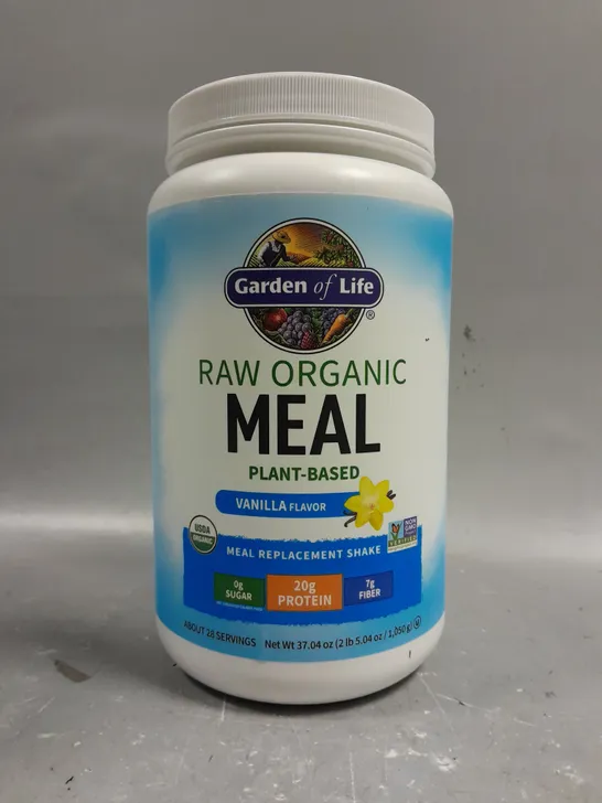 SEALED GARDEN OF LIFE RAW ORGANIC PLANT BASED MEAL REPLACEMENT SHAKE - VANILLA - 1KG