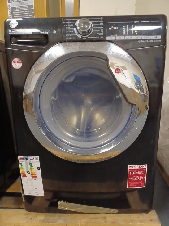 HOOVER H-WASH 300 H3D41065TACBE FREESTANDING WASHER DRYER, BLACK