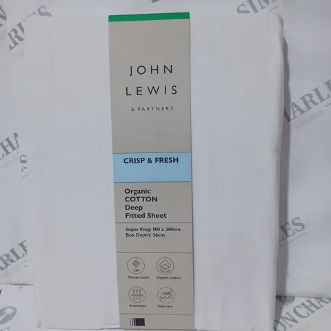 JOHN LEWIS CRISP & FRESH DEEP FITTED SHEET - SUPER KING SIZE