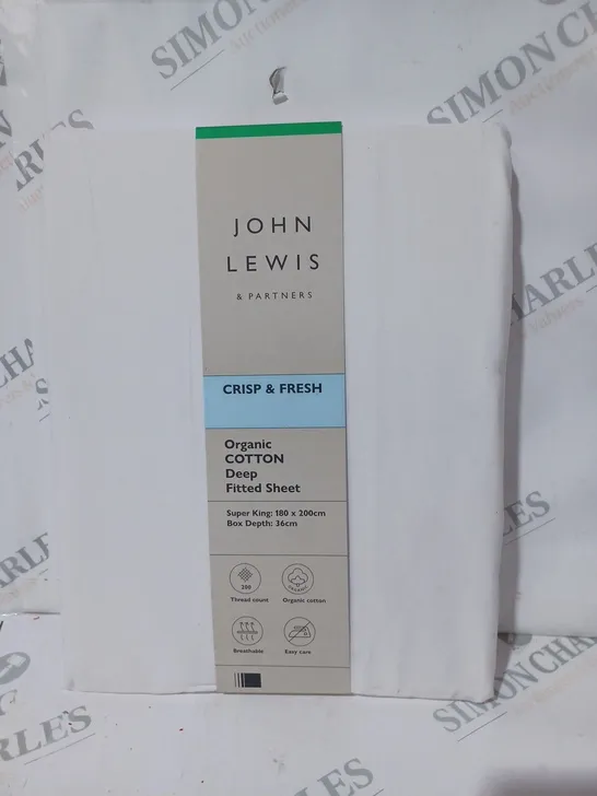 JOHN LEWIS CRISP & FRESH DEEP FITTED SHEET - SUPER KING SIZE