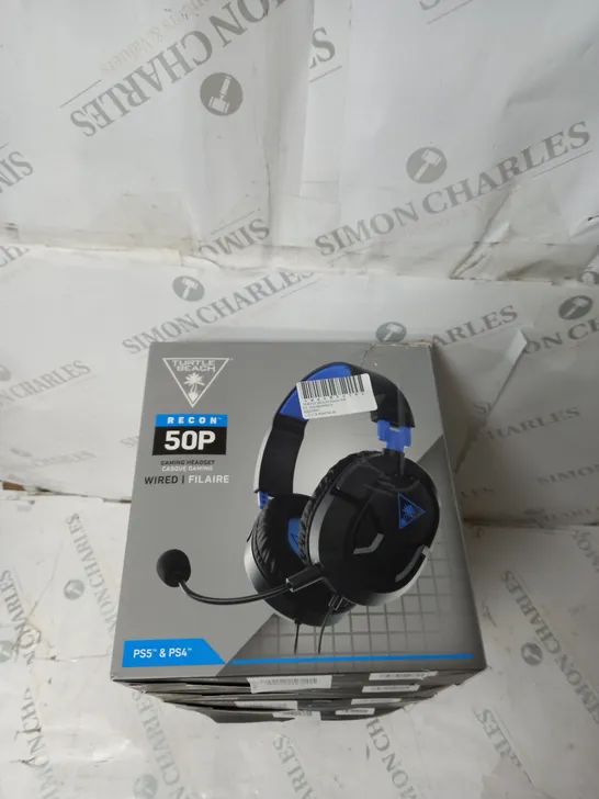 BOX OF APPROX 5 TURTLE BEACH RECON 50P HEADSETS IN BLACK 