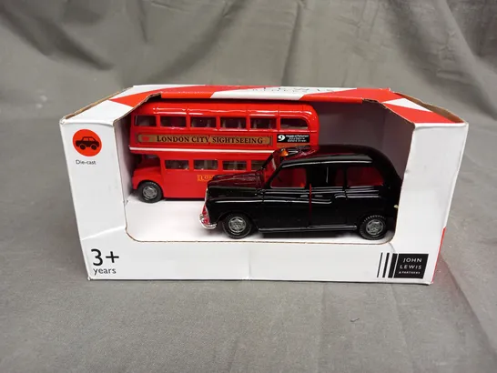 JOHN LEWIS - LONDON TAXI AND BUS FIGURINES