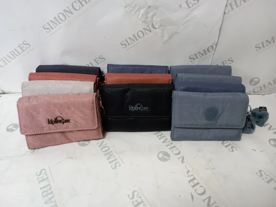 APPROXIMATELY 11 ASSORTED KIPLING NEW PIXI PREMIUM WALLET 