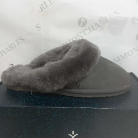 BOXED EMU NEST JOLIE SHEEPSKIN SLIPPERS, CHARCOAL - SIZE 7