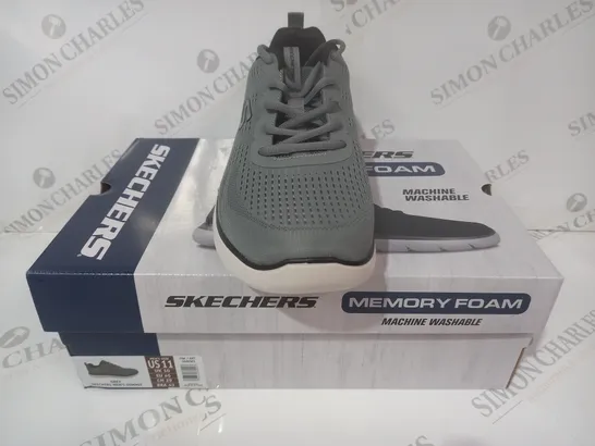 BOXED PAIR OF SKECHERS SHOES IN GREY UK SIZE 10