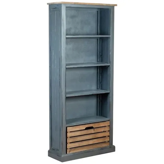 BRAND NEW BOXED HENLEY BOOKCASE WITH TWO BASKETS LACQUERED W80, H180, D30cm.