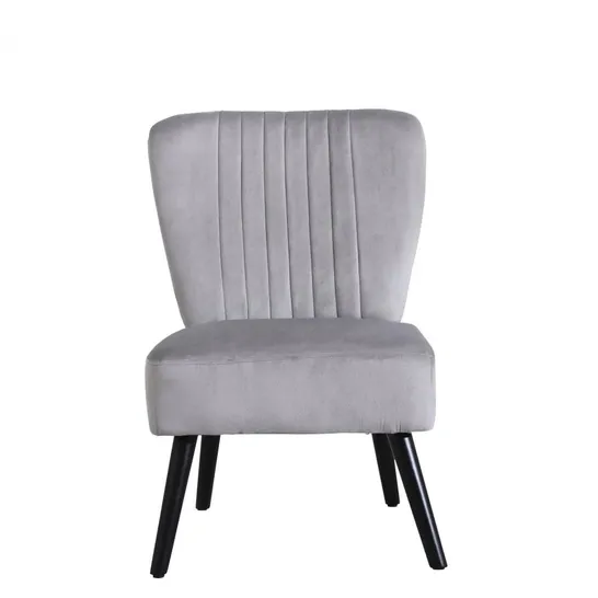 BOXED NEO VELVET GREY SHELL CHAIR 