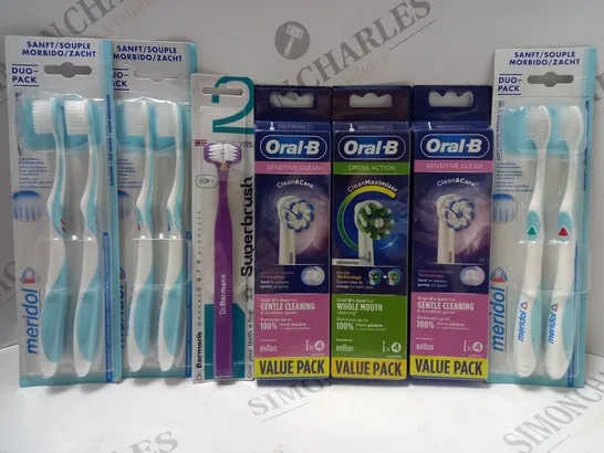 BOX OF APPROX 7 ASSORTED PACKS OF TOOTHBRUSHES & REPLACMENT HEADS 