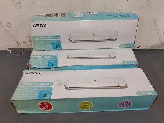 3 BOXED ABOX THERMAL LAMINATORS