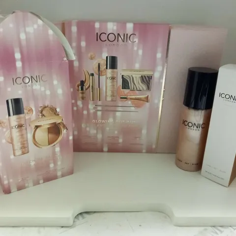 FOUR ASSORTED ICONIC BEAUTY PRODUCTS TO INBCLUDE; GLOWING OUT-OUT BRILLANTISSIME GLAMOUR, WATCH ME GLOW AND PREP SET GLOW