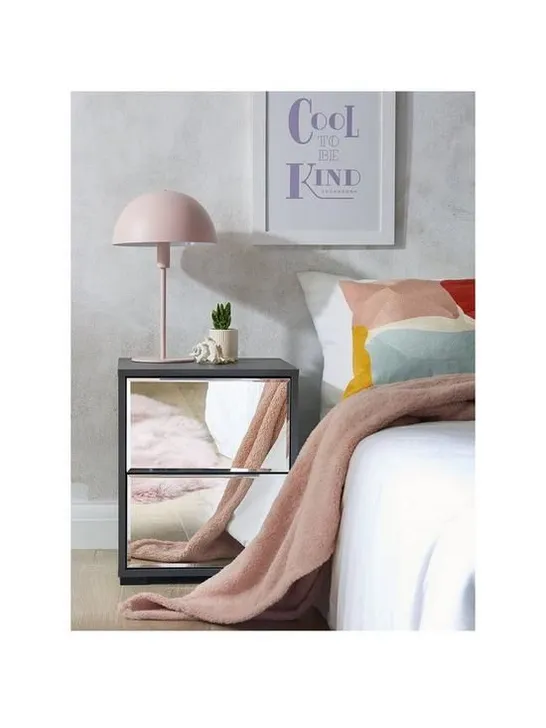 BOXED MILA MIRROR 2 DRAWER BEDSIDE [COLLECTION ONLY] RRP £129