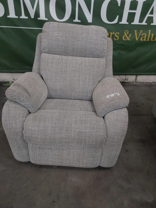 QUALITY BRITISH DESIGNER G PLAN KINGSBURY POWER RECLINING EASY CHAIR BEACH OATMEAL FABRIC 