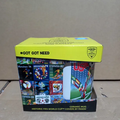 BOX OF APPROXIMATELY 30 USA WORLD CUP 1994 PANINI CERAMIC MUGS