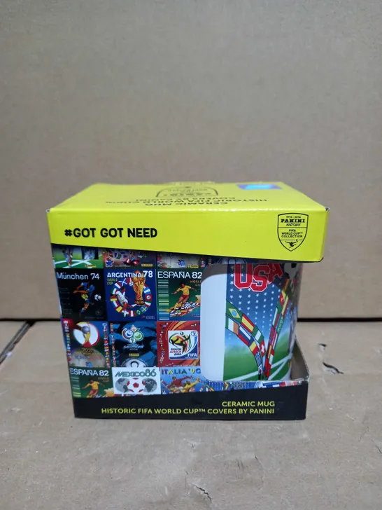 BOX OF APPROXIMATELY 30 USA WORLD CUP 1994 PANINI CERAMIC MUGS