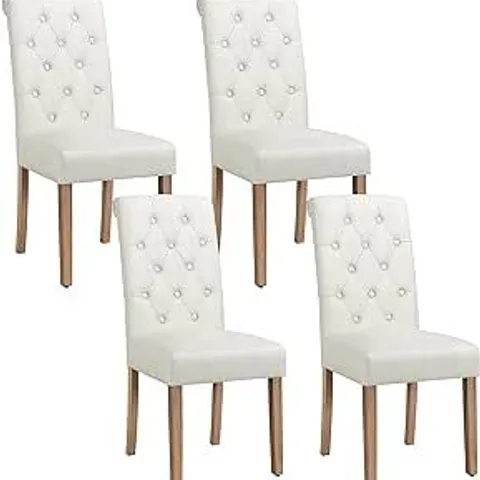 BOXED YAHEETECH BEIGE FABRIC DINING CHAIRS SET OF 2 (1 BOX)
