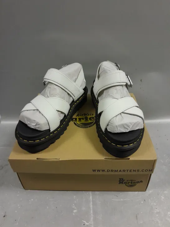 BOXED PAIR OF DR MARTENS VOSS II SANDALS IN WHITE - 6.5