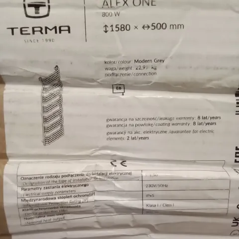 BOXED THERMA 800W RADIATOR (1580 X 500MM) MODERN GREY 