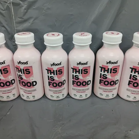 6X YFOOD FRESH BERRY COMPLETE MEAL DRINK 500ML 