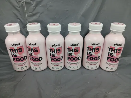 6X YFOOD FRESH BERRY COMPLETE MEAL DRINK 500ML 