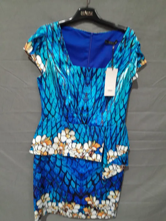 GENESE AURA BLUE PATTERENED DRESS - 42