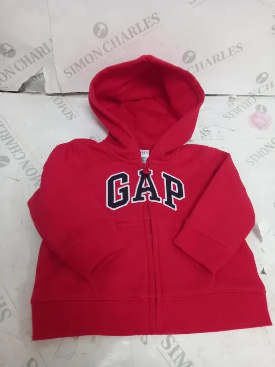 RED GAP BABY HOODIE ZIP UP JACKET SIZE - 6-12MONTHS