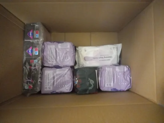 APPROXIMATELY 9 PACKS OF FEMININE HYGIENE AND INCONTINENCE PADS 