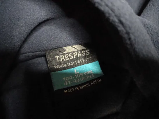 TRESSPASS NAVY MICRO FLEECE ZIPPED JACKET - LARGE