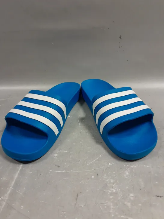 ADIDAS THREE STRIPE SLIDERS IN BLUE - 11