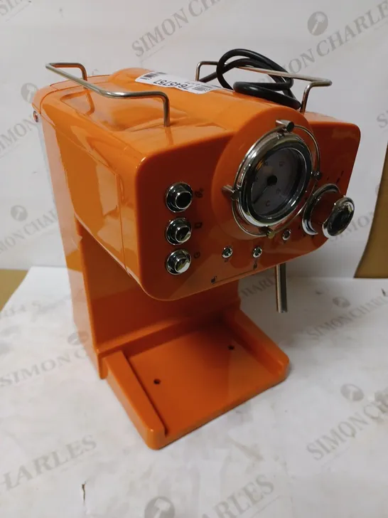 SWAN RETRO PUMP ESPRESSO COFFEE MACHINE - ORANGE